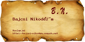 Bajcsi Nikodém névjegykártya